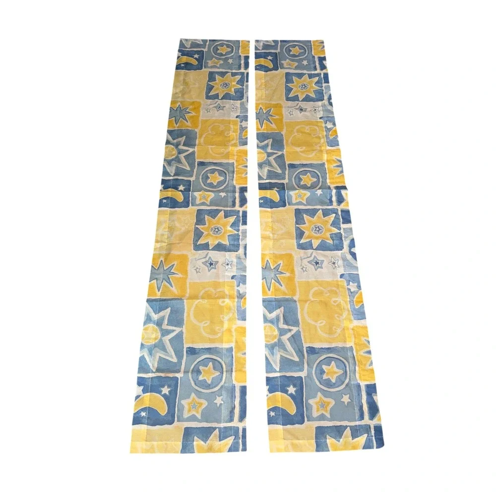Vintage 90s Dan River Celestial Sun Moon Stars Valances 82x16